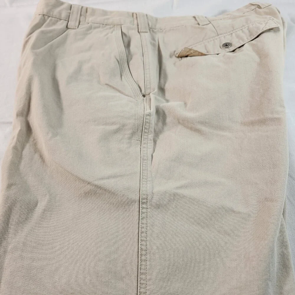 Columbia Outdoor Mens Cotton Khaki Pants Sz 36 (Actual 35) Snap Button Belted - Picture 10 of 12